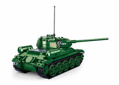 WWII Soviet T-34/85 Tank Model – 497PCS Military Brick Set | Compatible with Lego