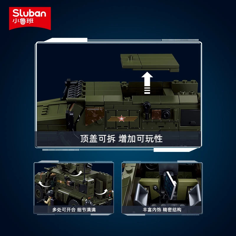 519PCS Military Typhoon VDVS Assault Armored Vehicle Model – Lego-Compatible Building Blocks Set with 4 Soldiers | Educational Military Toy for Kids
