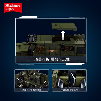 519PCS Military Typhoon VDVS Assault Armored Vehicle Model – Lego-Compatible Building Blocks Set with 4 Soldiers | Educational Military Toy for Kids