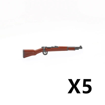 WW2 Soldiers Weapon Building Blocks Set – Two-Color Printed Rifles, Submachine Guns, Sniper Guns – Military Accessories for LEGO® Compatible Bricks – C238