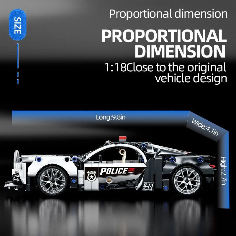 410PCS Police Car Building Blocks | ToylinX DIY Intelligence Development Toy | Creative Gift for Kids, Teens & Adults | Compatible with LEGO