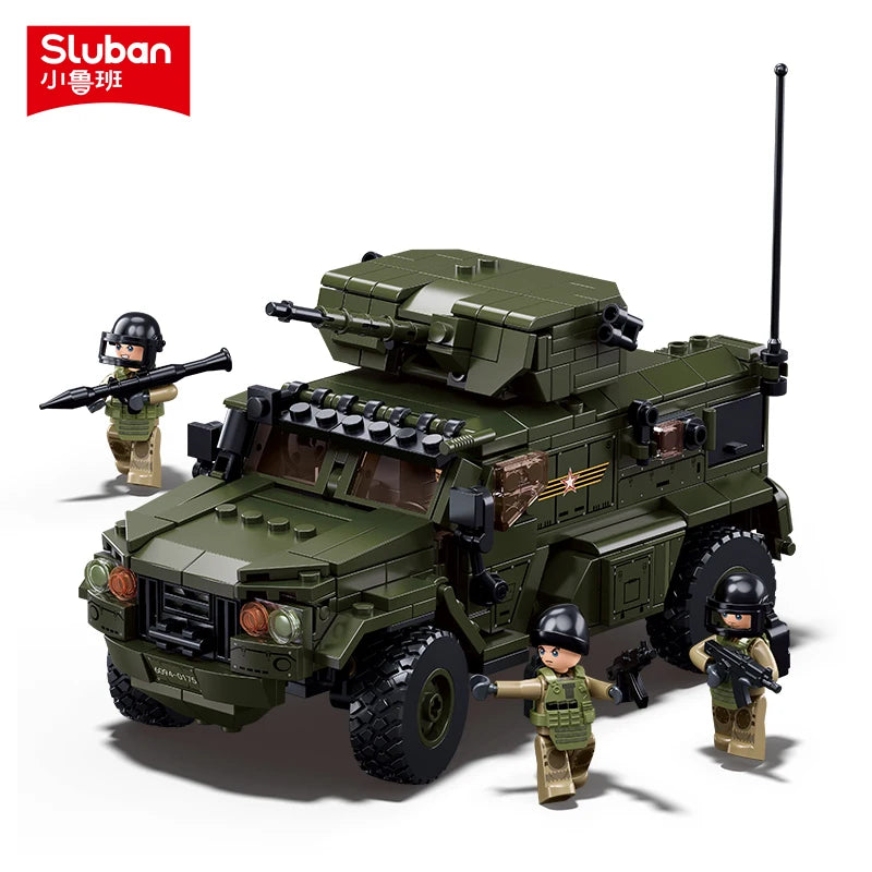 519PCS Military Typhoon VDVS Assault Armored Vehicle Model – Lego-Compatible Building Blocks Set with 4 Soldiers | Educational Military Toy for Kids