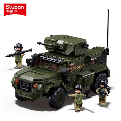 519PCS Military Typhoon VDVS Assault Armored Vehicle Model – Lego-Compatible Building Blocks Set with 4 Soldiers | Educational Military Toy for Kids